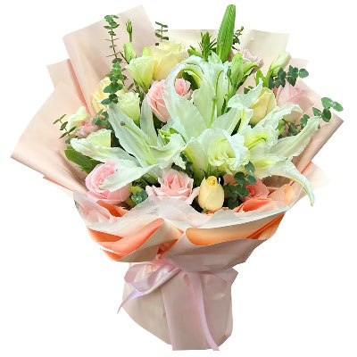 达州10朵玫瑰百合混搭，爱是难忘时刻