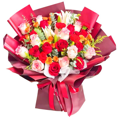 达州22朵玫瑰百合,追求真爱幸福